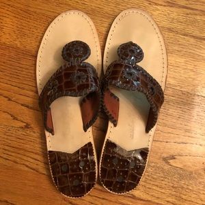 Jack Rogers Brown Newport Croc